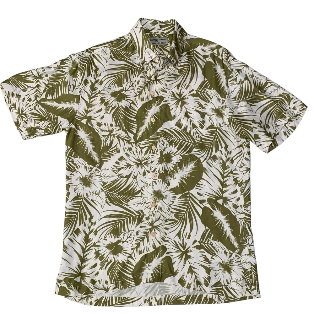 Kenny Flowers Limited Edition Bali Hai Men's S 100% Silk Tropical Hawaiian Shirt